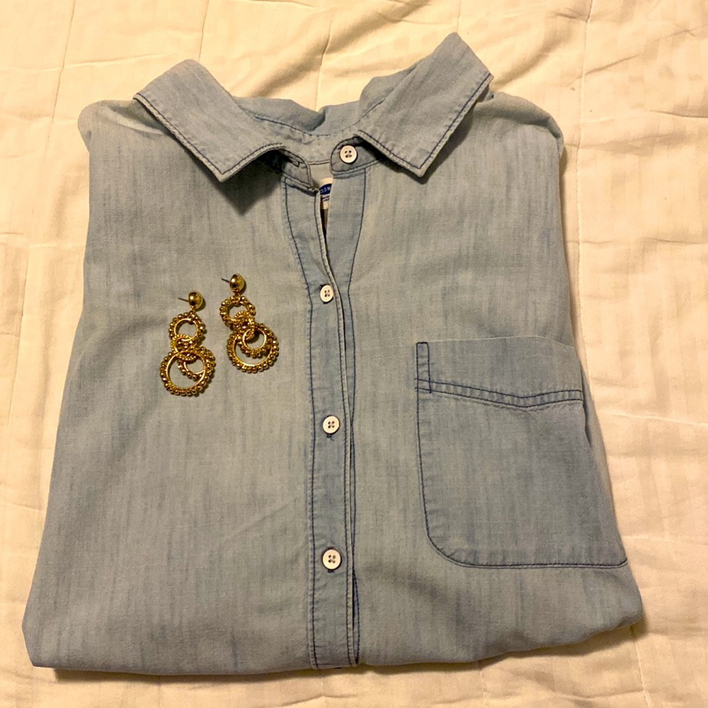 Chambray button-down shirt